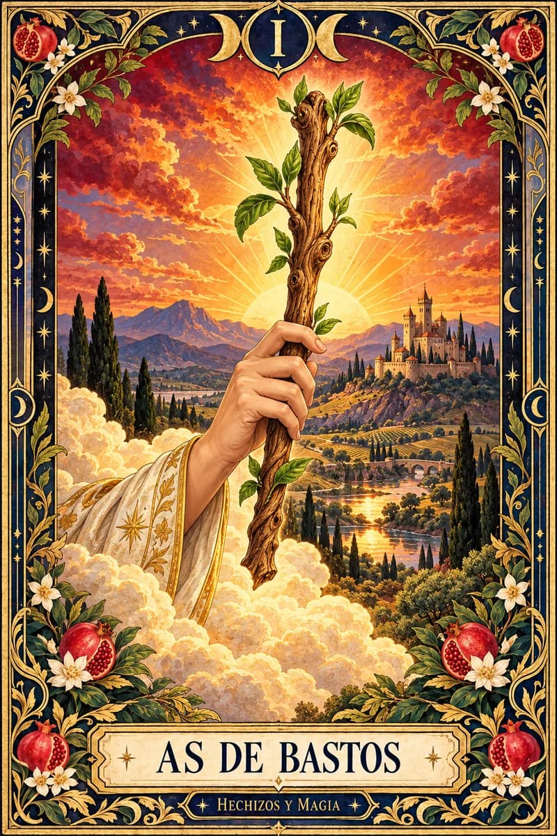 As de Bastos, carta del tarot · Hechizos y Magia, Yenny Astrid Londoño