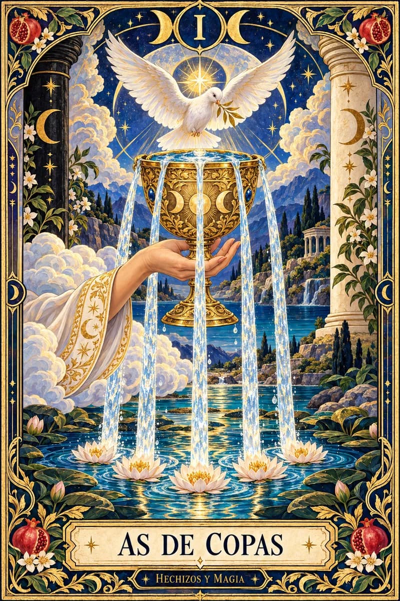 As de Copas, carta del tarot · Hechizos y Magia, Yenny Astrid Londoño