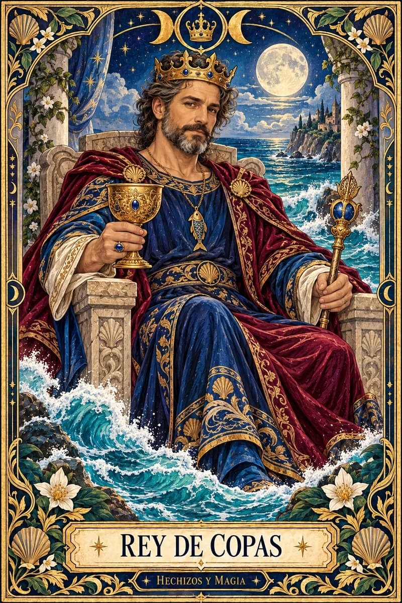 Rey de Copas, carta del tarot · Hechizos y Magia, Yenny Astrid Londoño