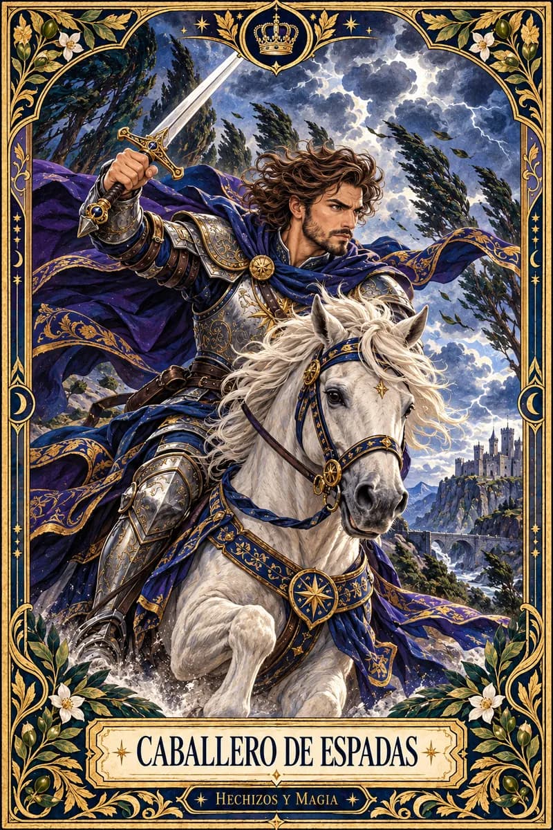 Caballero de Espadas, carta del tarot · Hechizos y Magia, Yenny Astrid Londoño