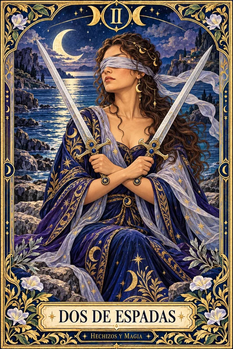 Dos de Espadas, carta del tarot · Hechizos y Magia, Yenny Astrid Londoño