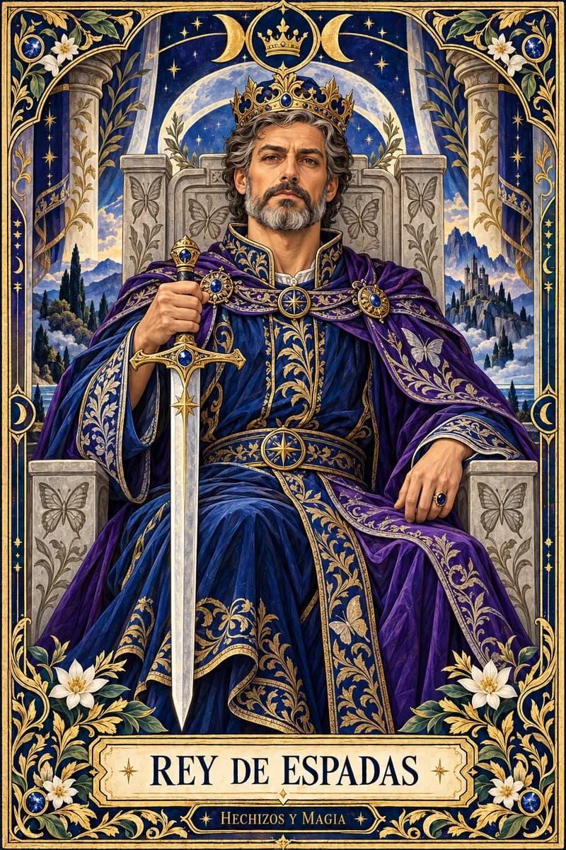 Rey de Espadas, carta del tarot · Hechizos y Magia, Yenny Astrid Londoño