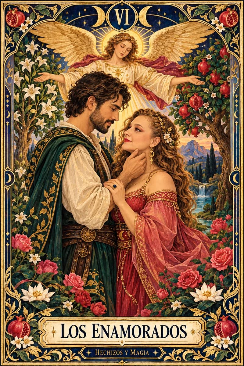 Los Enamorados, carta del tarot · Hechizos y Magia, Yenny Astrid Londoño