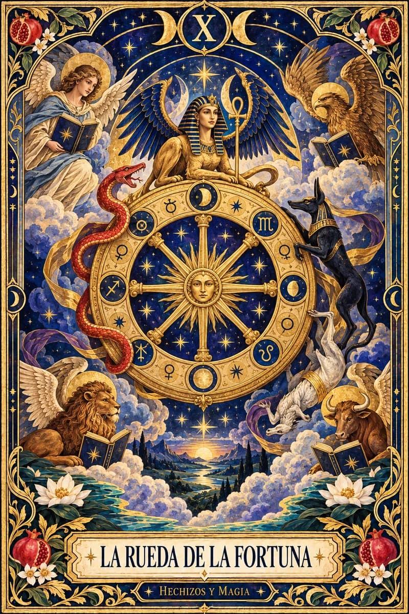 La Rueda de la Fortuna, carta del tarot · Hechizos y Magia, Yenny Astrid Londoño
