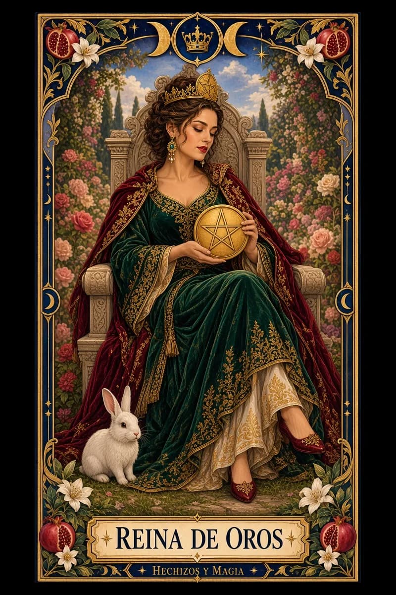 Reina de Oros, carta del tarot · Hechizos y Magia, Yenny Astrid Londoño