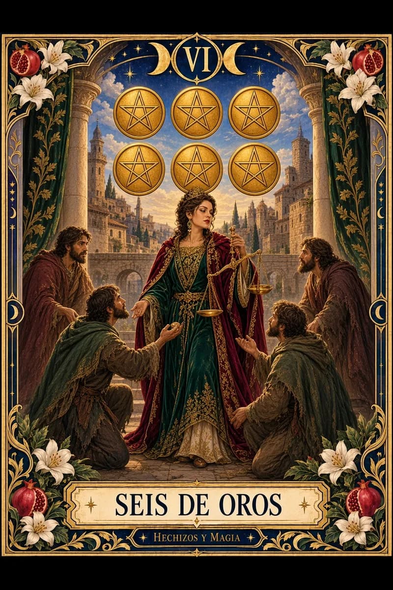 Seis de Oros, carta del tarot · Hechizos y Magia, Yenny Astrid Londoño