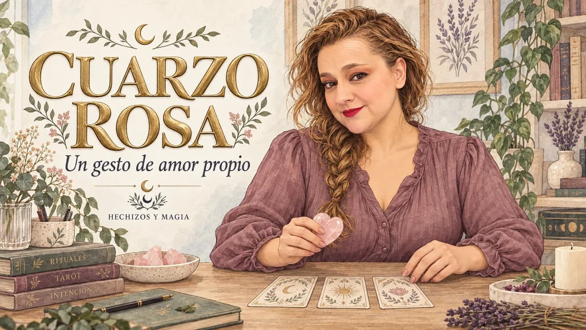 Portada de «Cuarzo rosa: significado y cómo usarlo para trabajar el amor propio» · Hechizos y Magia, Yenny Astrid Londoño
