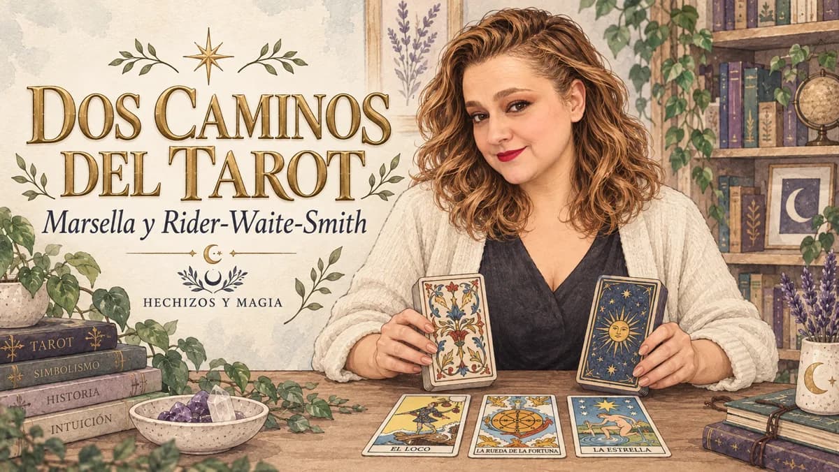 Portada de «Tarot de Marsella y Rider-Waite-Smith: diferencias y cuál elegir para empezar» · Hechizos y Magia, Yenny Astrid Londoño