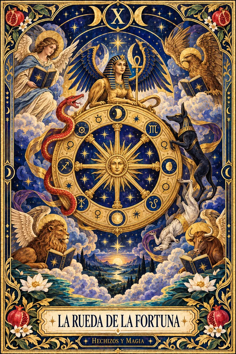 La Rueda de la Fortuna, carta del tarot · Hechizos y Magia, Yenny Astrid Londoño