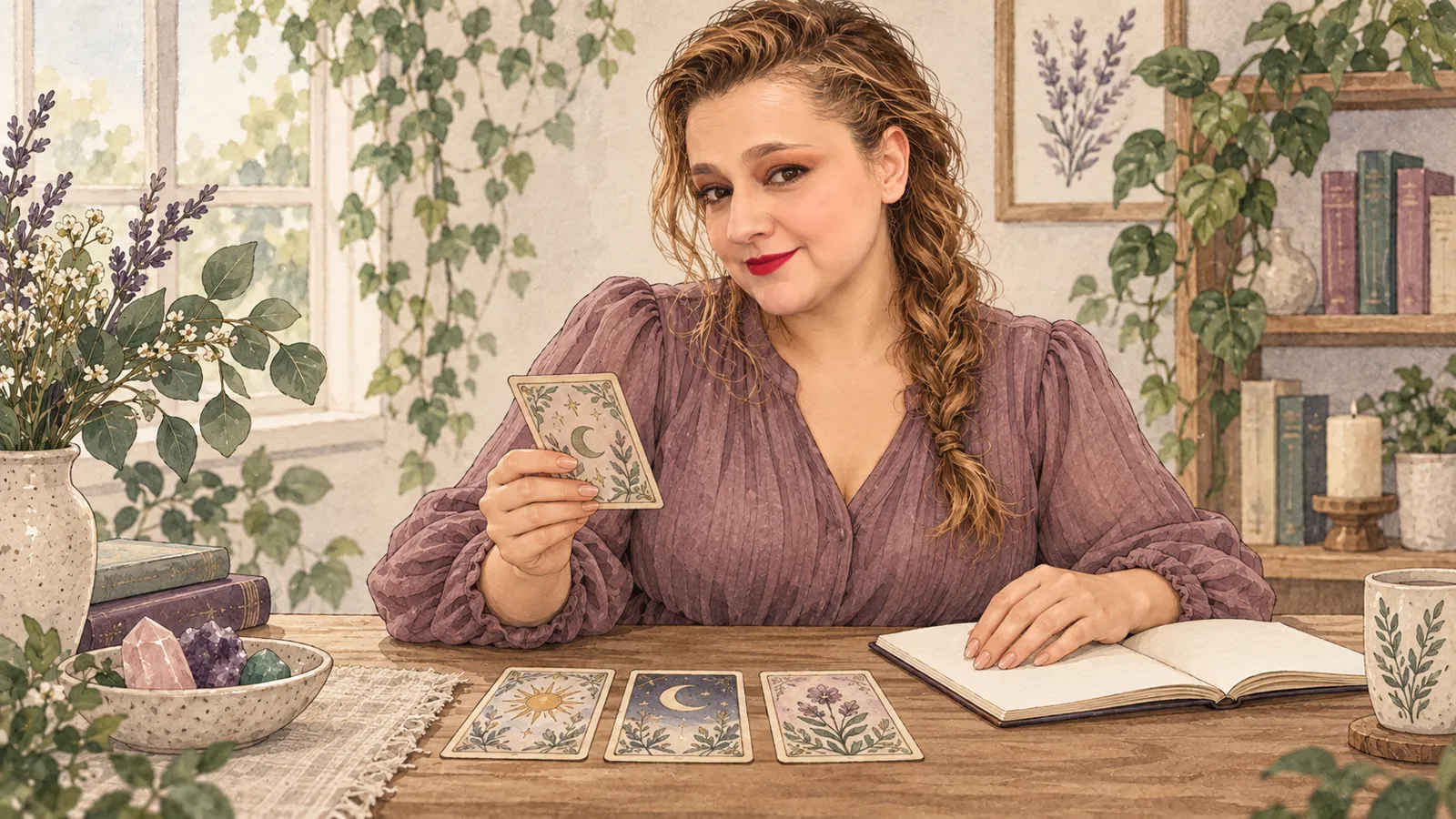 Yenny estudia una carta · Hechizos y Magia, Yenny Astrid Londoño