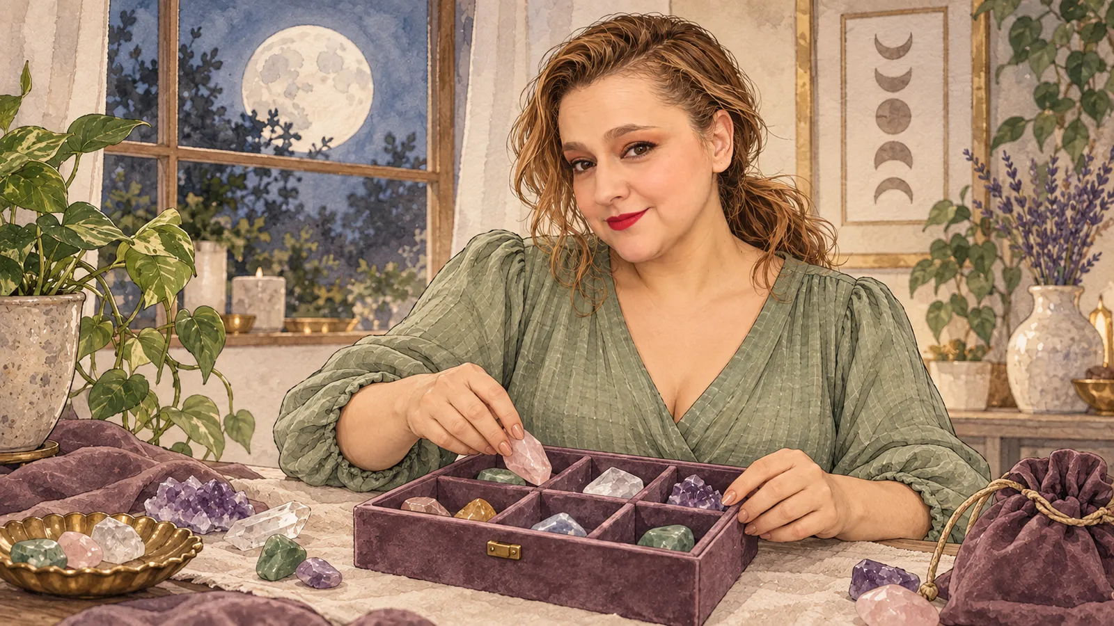 Yenny guarda sus cristales · Hechizos y Magia, Yenny Astrid Londoño