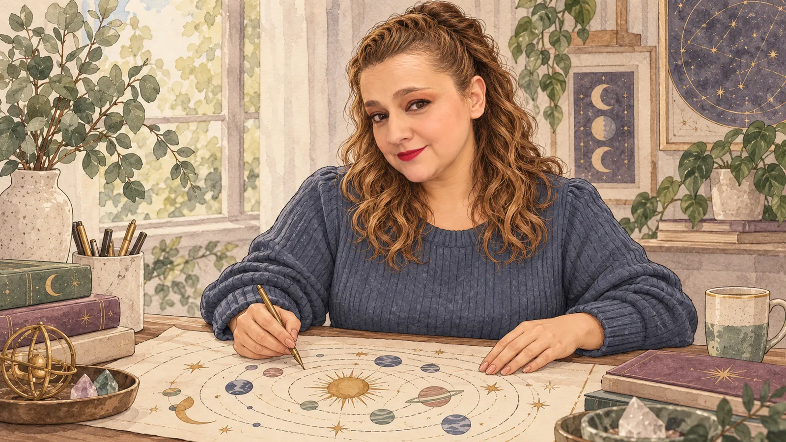 Yenny revisa una agenda · Hechizos y Magia, Yenny Astrid Londoño