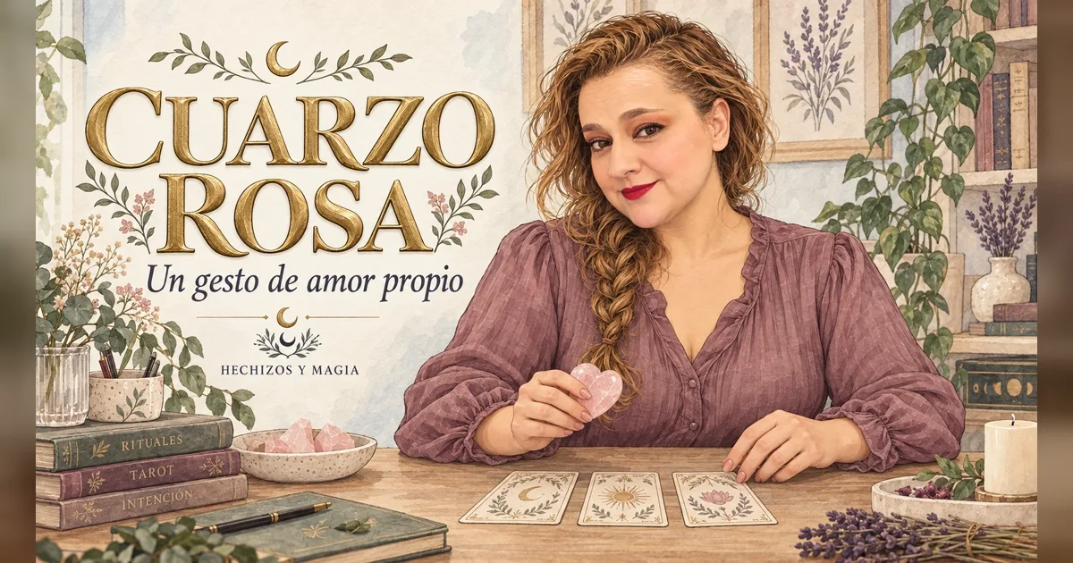 Portada de «Cuarzo rosa: significado y cómo usarlo para trabajar el amor propio» · Hechizos y Magia, Yenny Astrid Londoño