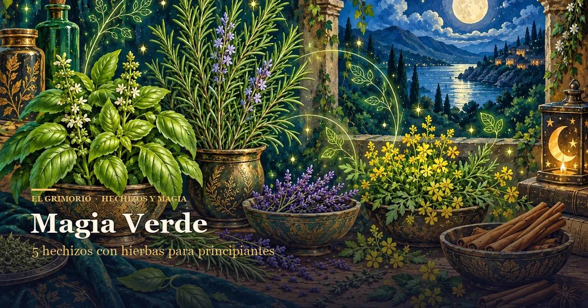 Portada de «Magia Verde: 5 Hechizos con Hierbas para Principiantes» · Hechizos y Magia, Yenny Astrid Londoño