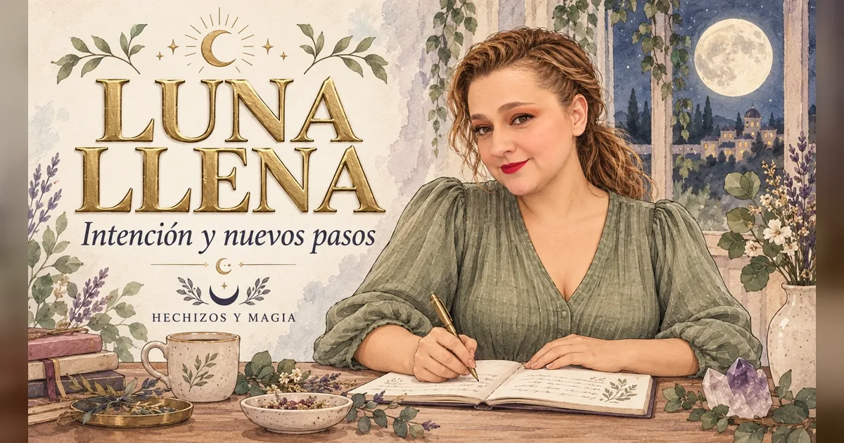 Portada de «Rituales de luna llena para revisar deseos, agradecer y cerrar ciclos» · Hechizos y Magia, Yenny Astrid Londoño