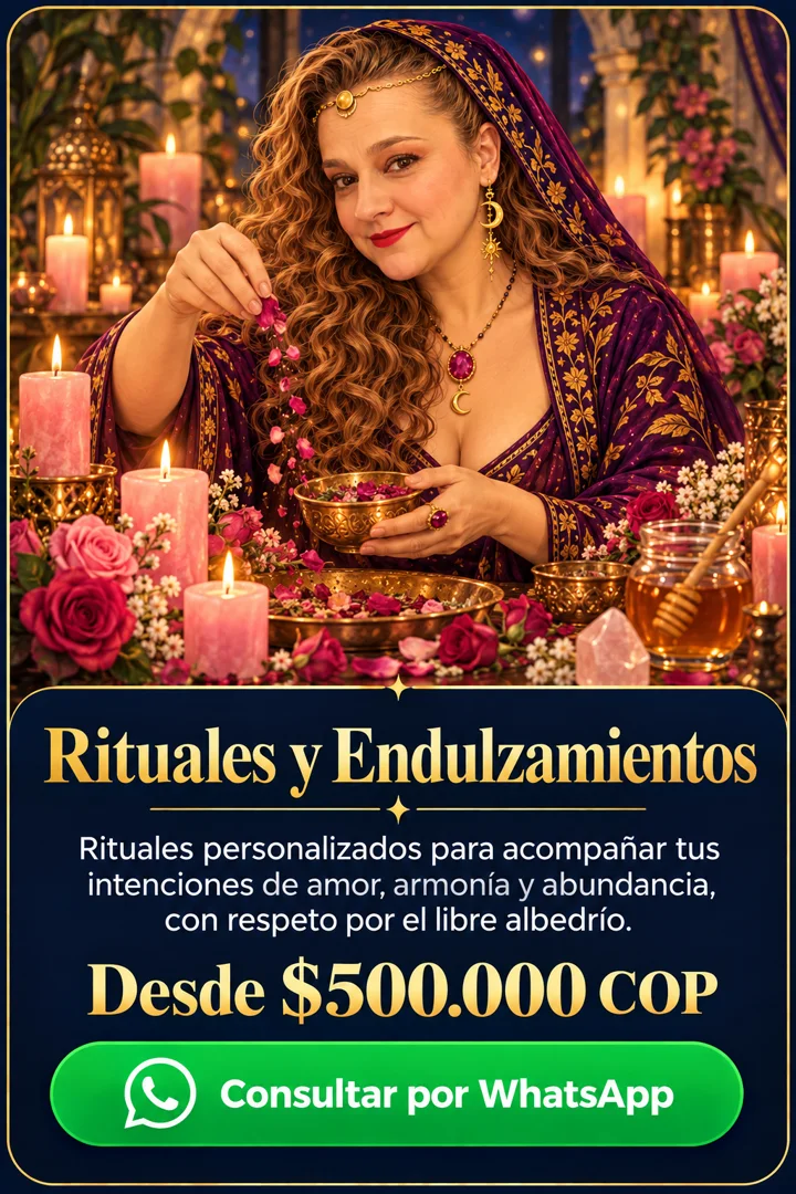 Tarjeta del servicio Rituales y Endulzamientos (Desde $500.000 COP) · Hechizos y Magia, Yenny Astrid Londoño